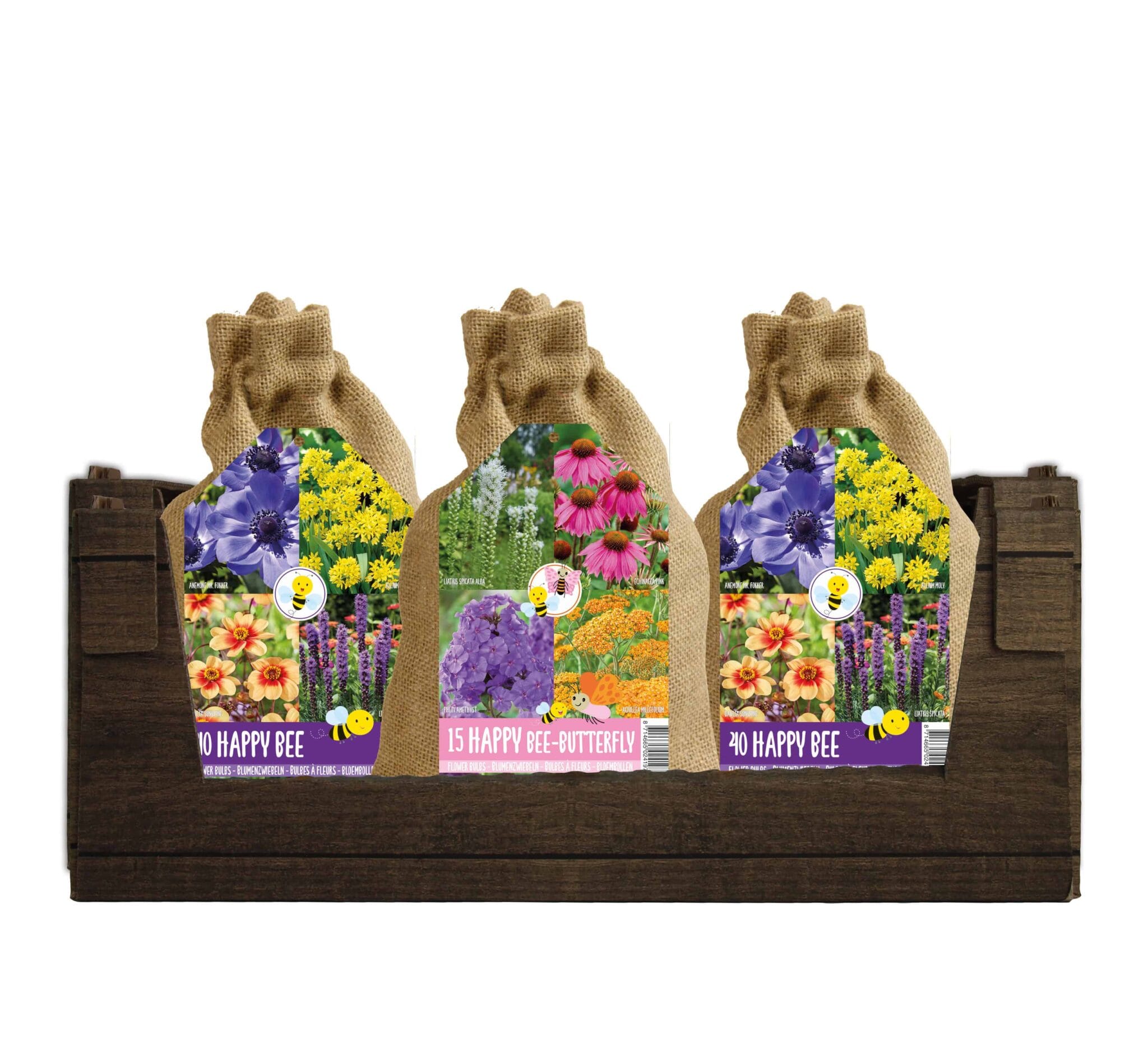 Happy Bee & Butterfly in jute mix