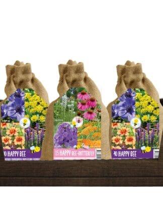 Happy Bee & Butterfly in jute mix