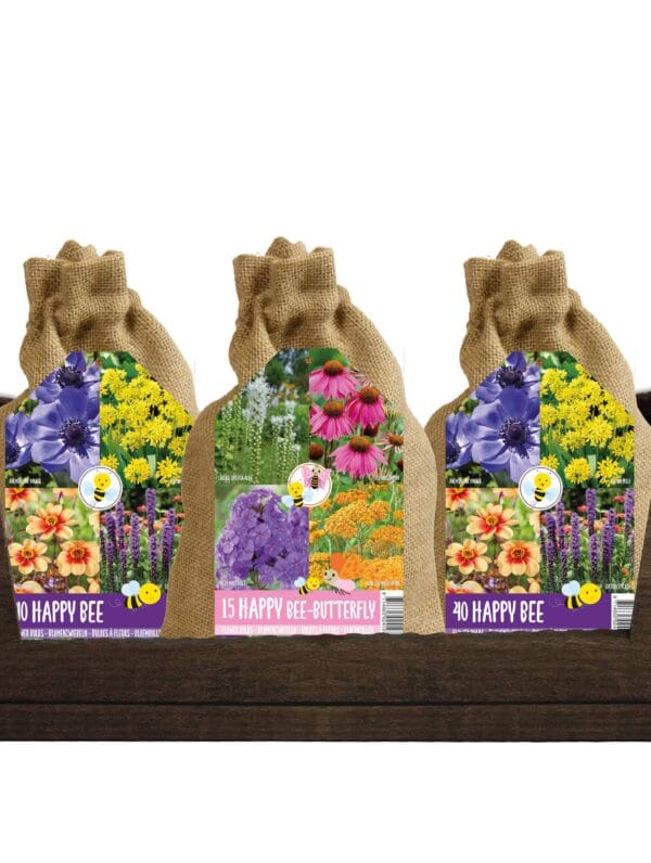 Happy Bee & Butterfly in jute mix