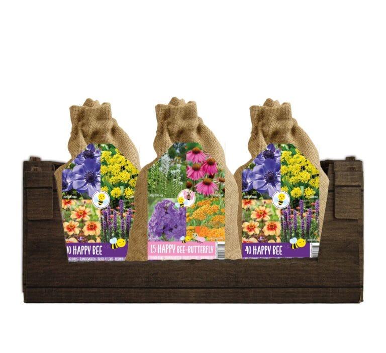 Happy Bee & Butterfly in jute mix