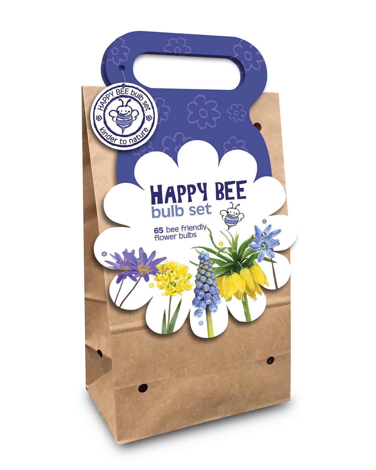 Happy Bee & Butterfly carrier bag Blue