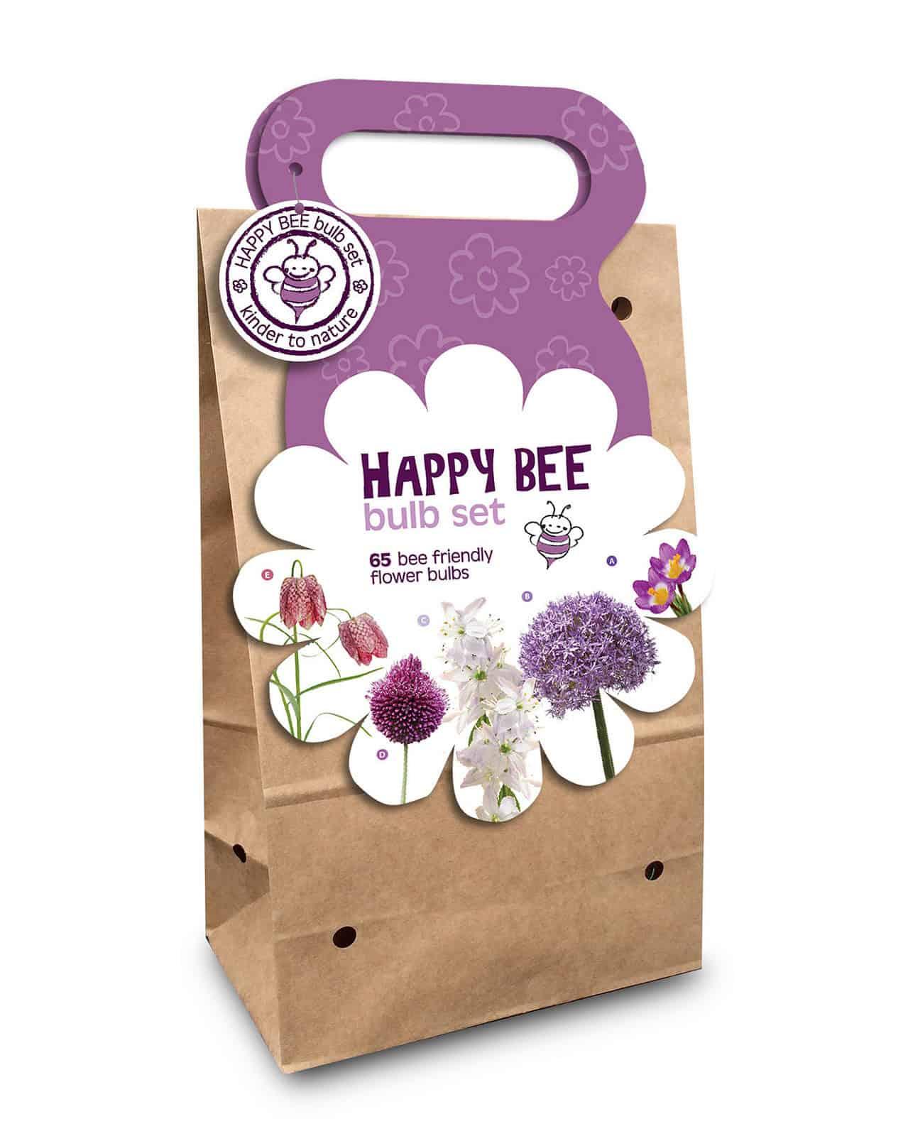 Happy Bee & Butterfly carrier bag Purple