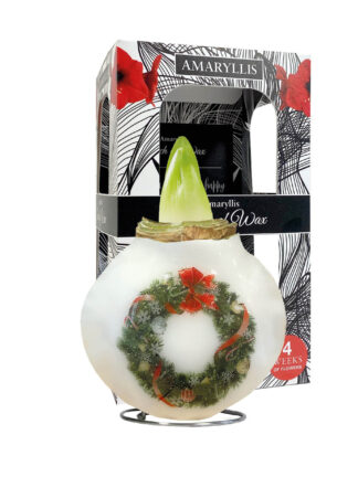 PO-03 X-Mas Wreath in carton gift box / red flower